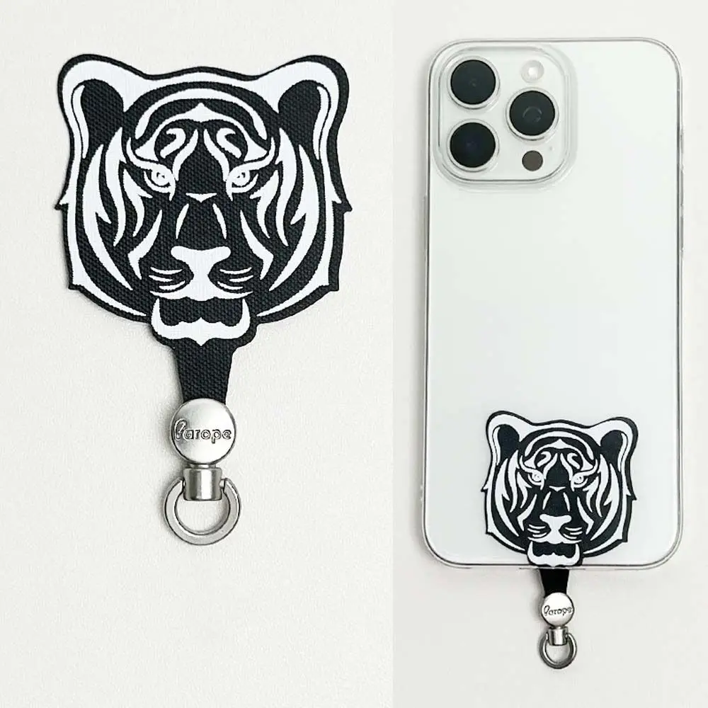 漫画パンダ柄スマホテザータブ安全コネクター360度回転式携帯電話ガスケット猫犬メタルリング携帯電話ストラップパッチ