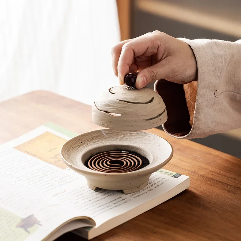 Ceramic Retro Incense Stove Plate Incense Home Interior Line Incense Seat Creative Sandalwood Burner Zen Tea Ceremony