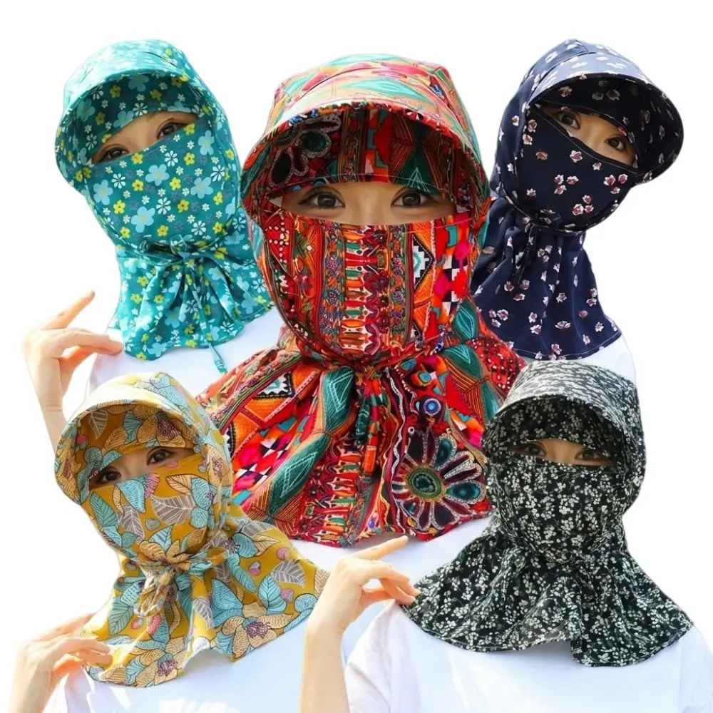 

Wide Brim Face Mask Sun Hat UV Protection Lightweight Tea Picking Work Hat Breathable Full Wrap Fisherman's Hat Summer Outdoor