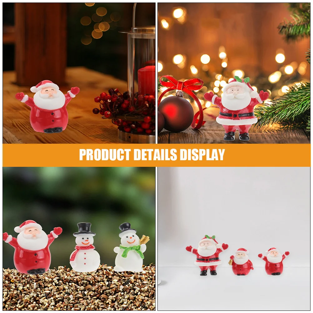 20 stuks kerstdecor mini hars beeldjes sneeuwpop tuinaccessoires miniatuur
