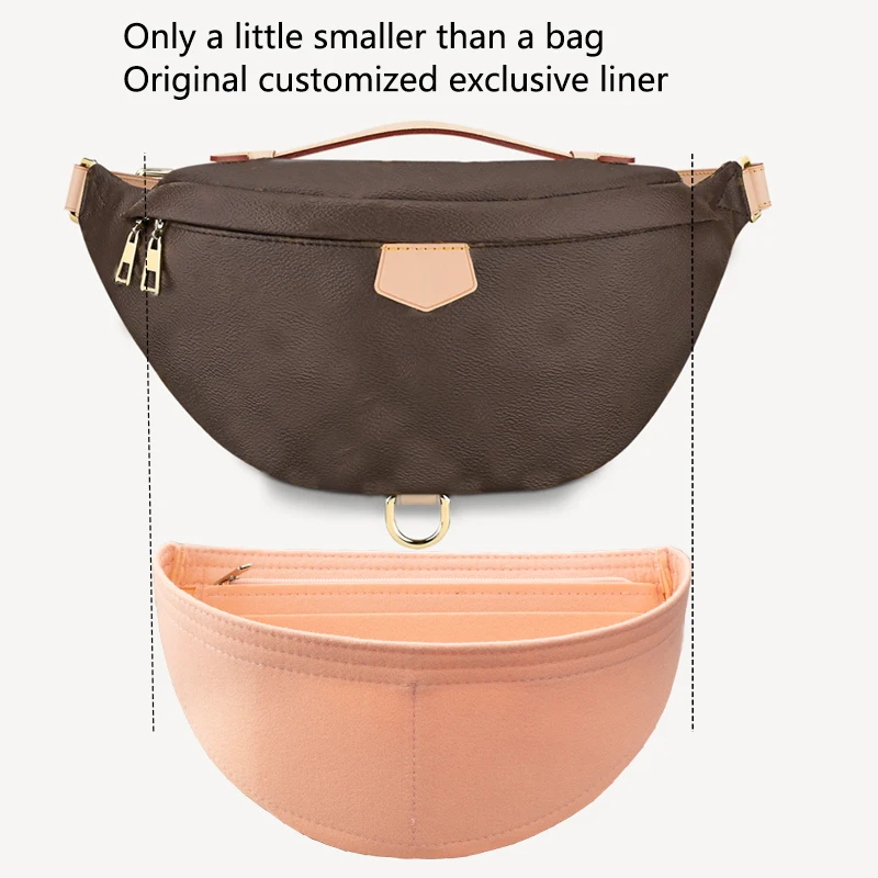 TINBERON Fits For Luxury Waist Bag Liner Bag Thicken Felt Cloth Travel Insert Cosmetic Bag Women Makeup Storage Organize Bags