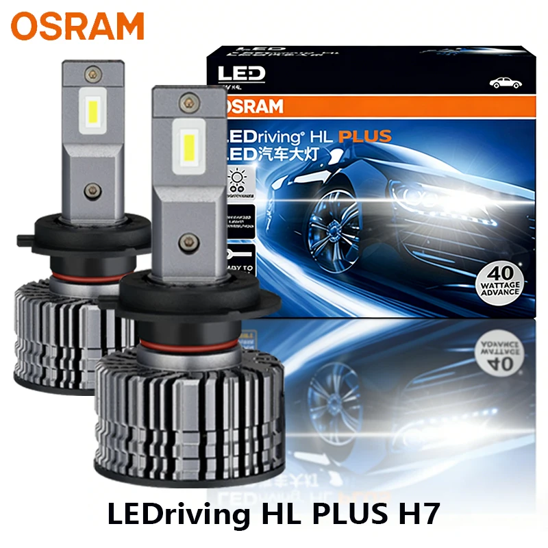 OSRAM LEDriving CF2.0 Plus Car Headlight LED H7 80W 12/24V Bright 6000K White High Low Beam Upgarde Lamps Original E5210CW,Pair