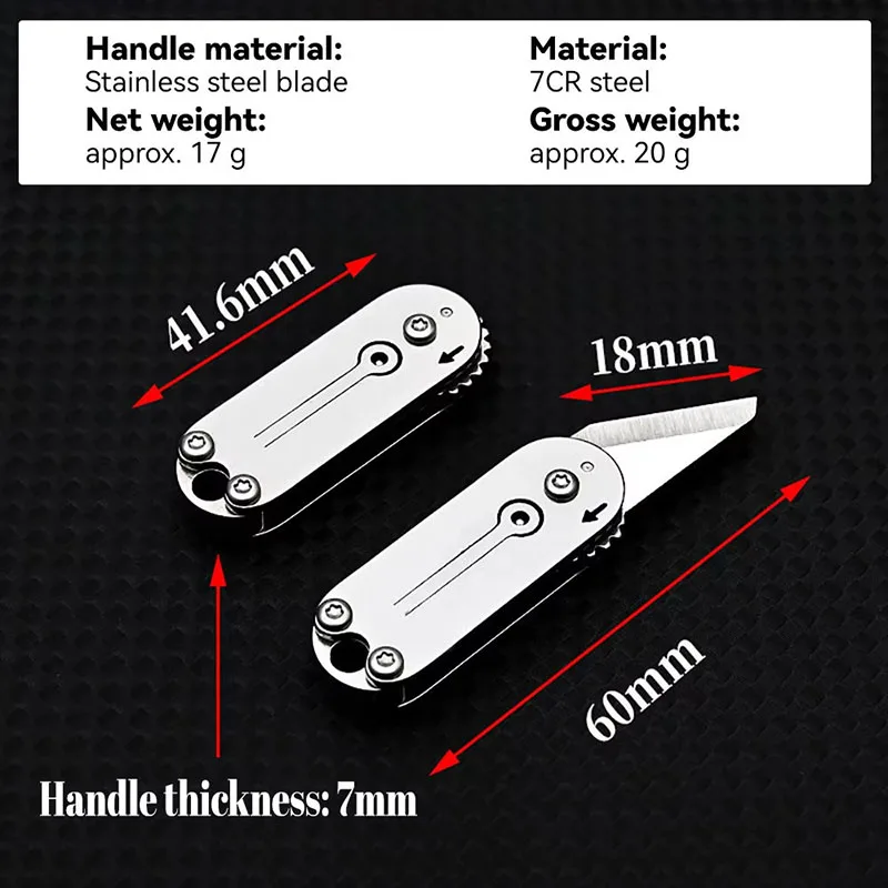Stainless Steel Mini Gear Knife Sharp Portable Pocket Folding Knife Key Chain Pendant Unpacking Express Tool image 5
