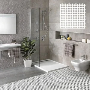 بلاط الأرضيات المطاطي الناعم PVC غير قابل للانزلاق الربط في الهواء الطلق دش حصيرة وسادة لسطح الحمام استنزاف بركة الفناء Balcon أفضل 8 حصيرة أرضية بلاستيكية مبيعا - رقم 2