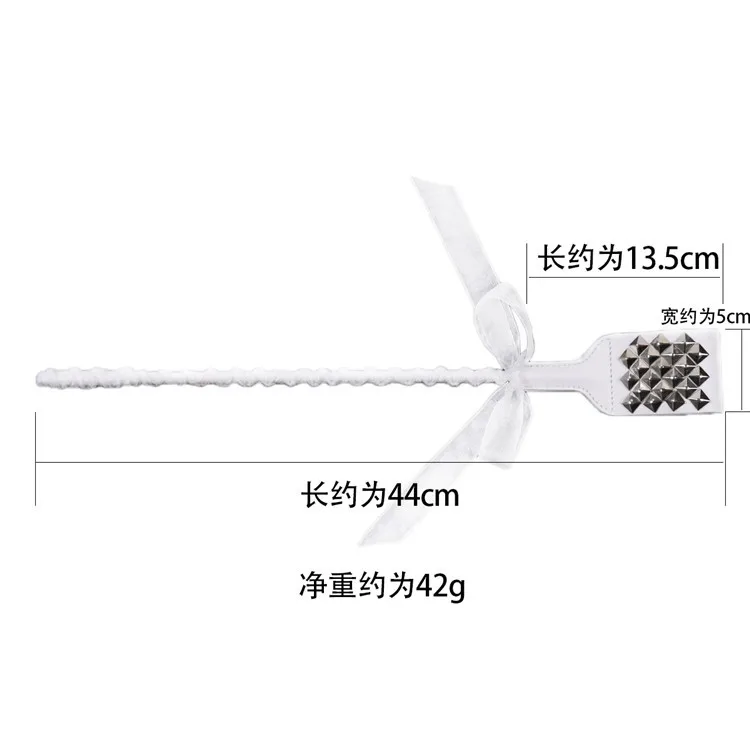 44CM White PU Leather Whip HorseWhip