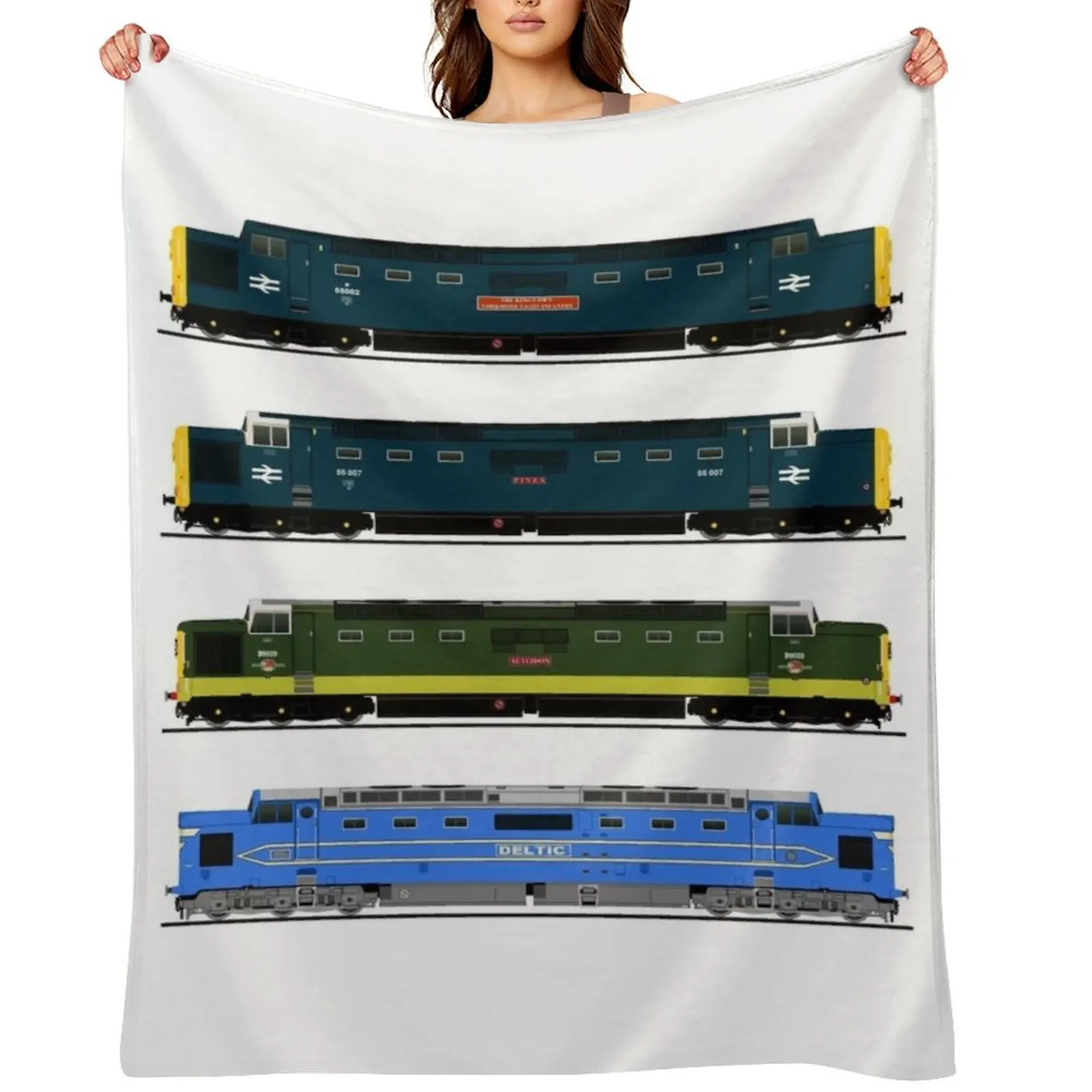 

DELTIC LOCOMOTIVES Throw Blanket Sofa Quilt Thermals For Travel Flannel Fabric Sofas Blankets