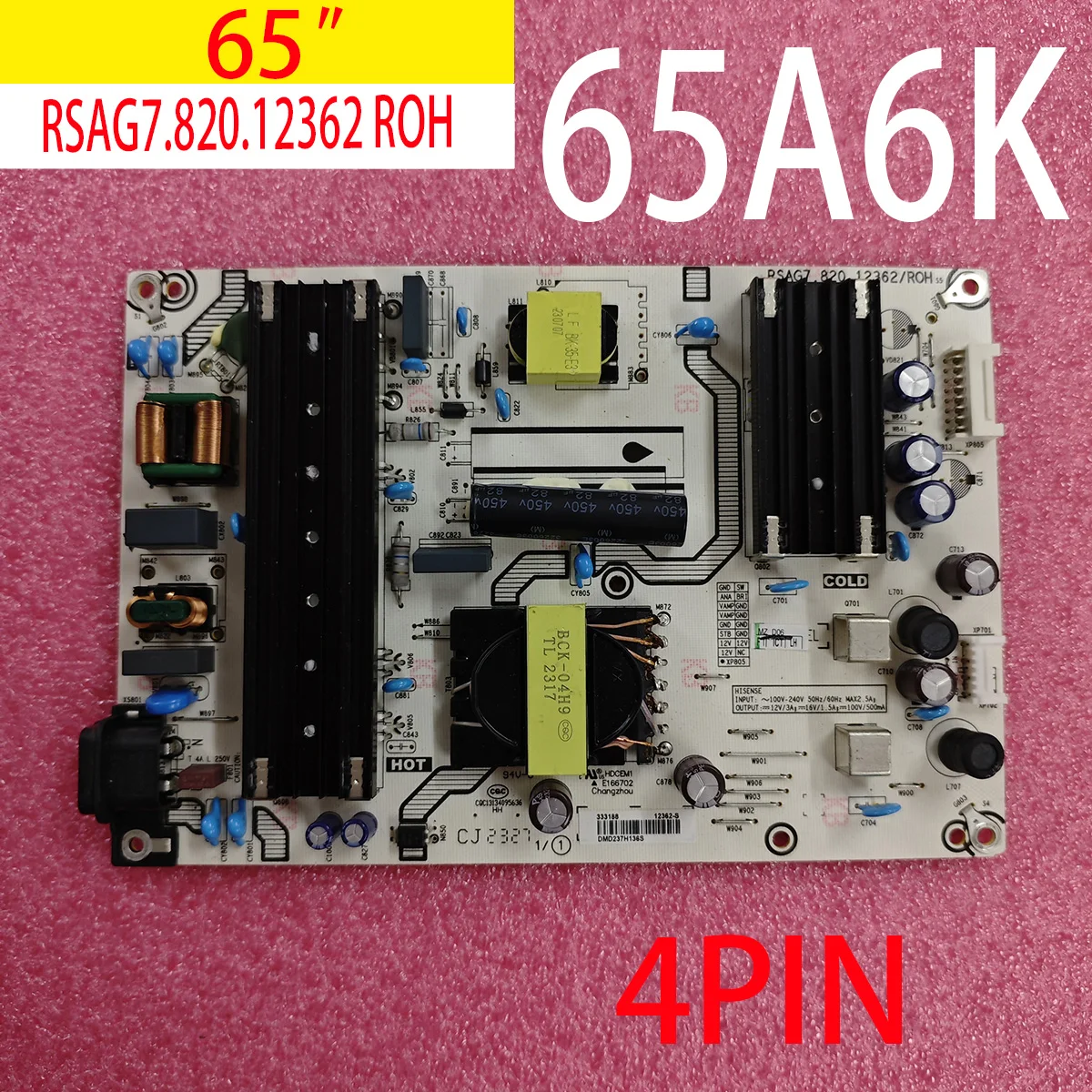 

RSAG7.820.12362 ROH power board for Hisense 65a6k 4 pin tested with good quality