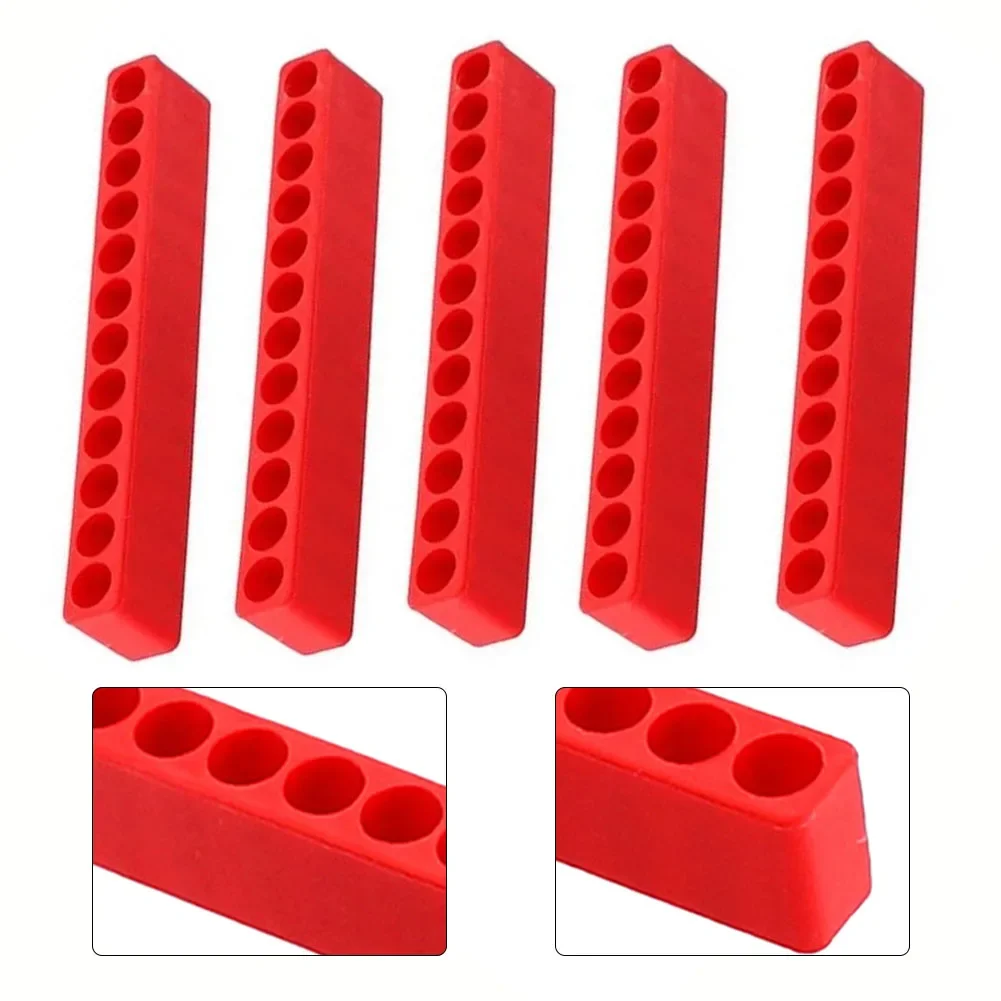 5pcs 12 Holes Hex Bit Organizer Plastic Screwdriver Bit Holder Drill Head Storage Box 1/4\