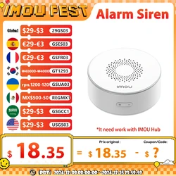 IMOU WiFi Alarm Siren Smart Life 85dB Loud Speaker ZigBee 3.0 with Strobe Flash Siren Long Endurance for Home Security System