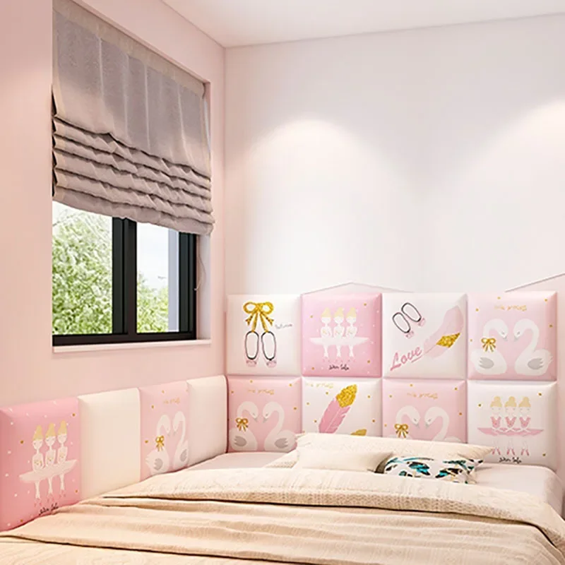 Cartoon Pink Bed Headboard Baby Girl Bedroom Decor Wall Panels Head Board Cabecero Cama Tete De Lit  Bed Head