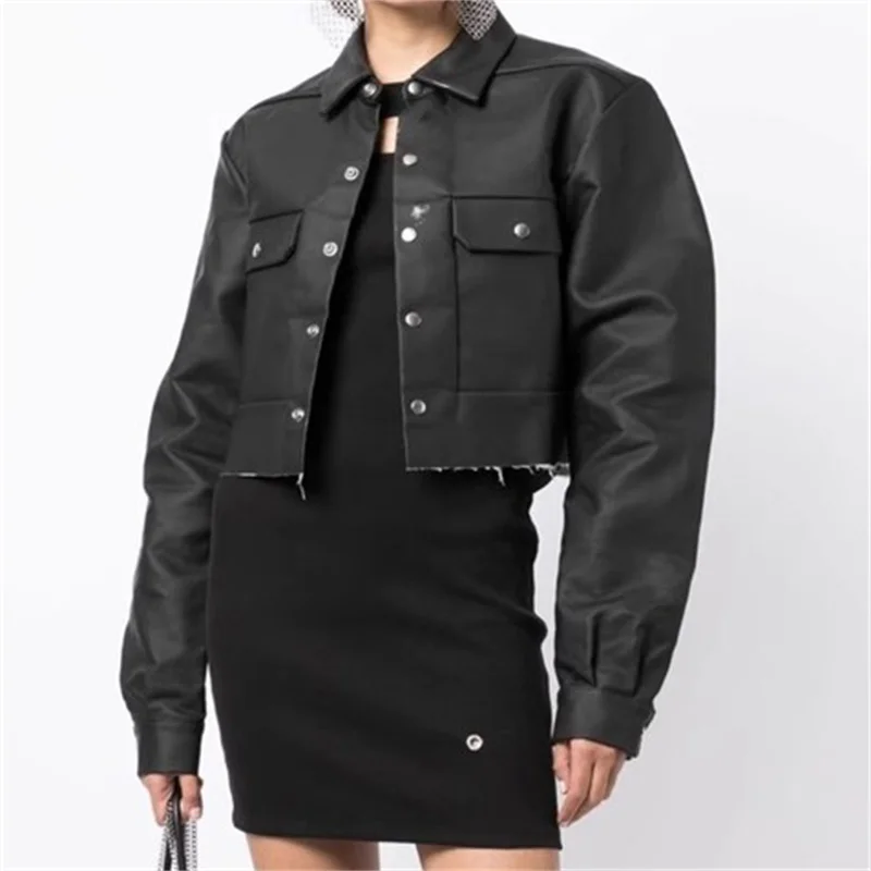 

Women's jacket New outerwears single breasted slim fit Women's coat for summer 2025 Cotton blend denim coated short jacket y2k