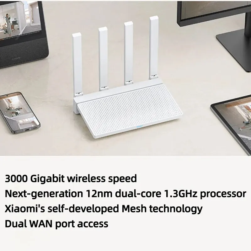 2023 NIEUWE Originele Xiaomi AX3000T Router 2.4GHz 5GHz 1.3GHz CPU 2X2 160MHz WAN LAN LED NFC Verbinding voor Home Office Games Mi