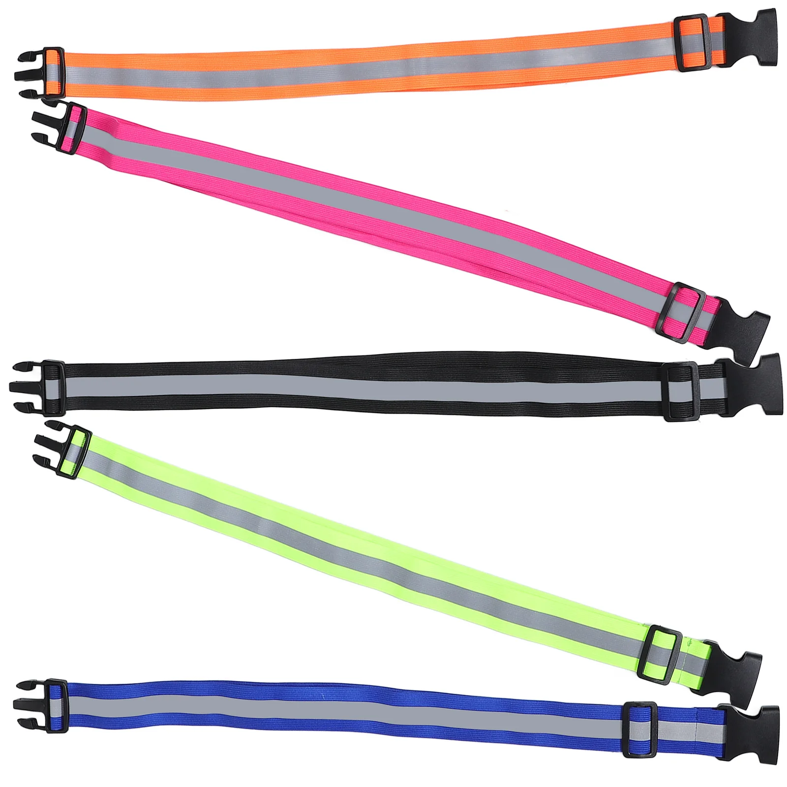 

5pcs Reflective Elastic Belts for Night Running Cycling Walking High Visibility Lightweight Adjustable Bands Outdoor Safety Gear