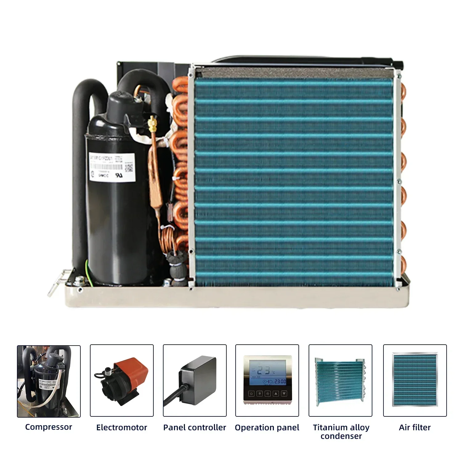 2024 Self-contained 12v Hvac Systems Air Curtain Marine Air Conditioner สําหรับเรือ 16000btu