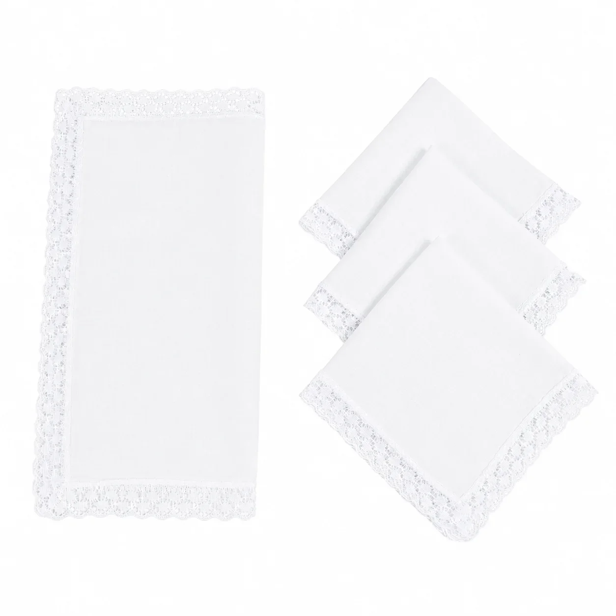 26CM/10.2IN 100% Cotton Thin Fabric Pure White Lace Handkerchiefs, Wedding Season Hankies for Friends, Home Decorations, 20PCS