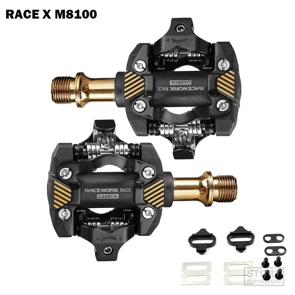 SPD X-M8100 Ultra-light MTB Pedals Bike Self-Locking   DU Bearing Mountain   Die Casting Carbon Fiber Pedal