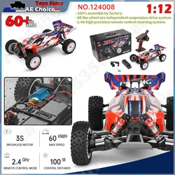 WLtoys 124008 1/12 V8 Brushless RC Car 65Km/H High Speed 4WD Drive Off-Road 2.4G 11.1V 1300mAh RC Car Toy Gift