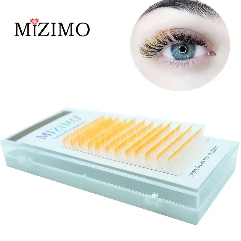 White-haired Colorful Pointed Double-color Eyelash 0.07 Soft Curled Bright Color 8-13 Single Grafted False Eyelash