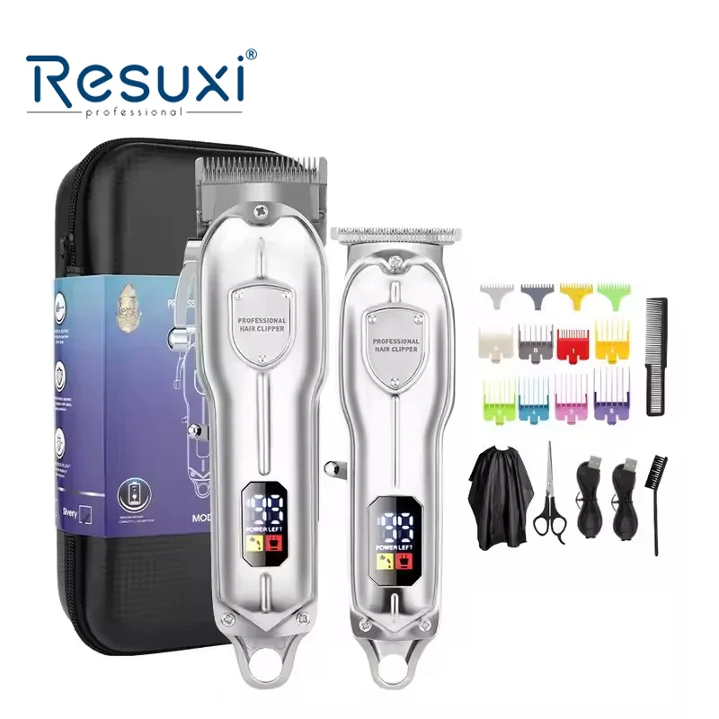 Resuxi LM-2026 الشركة المصنعة لصالون الحلاقة اللاسلكي الاحترافي لقص الشعر مجموعة ماكينة قص الشعر للرجال