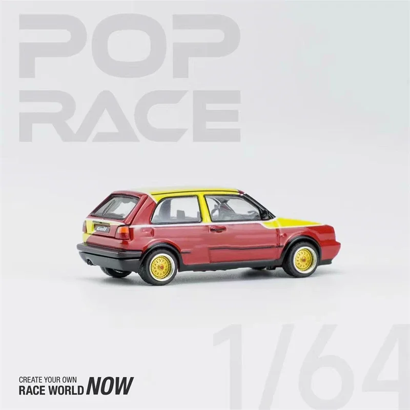 PopRace 1:64 Golf GTI MKIl YellowRed Diecast Model Car