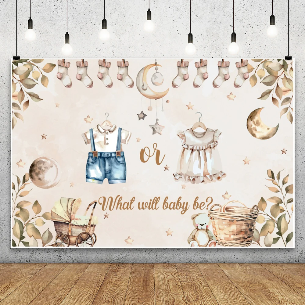 الجنس ​ كشف خلفية الطفل الجنس زينة الحفلات ملابس الطفل حفلة استحمام الطفل الأطفال صبي فتاة التصوير الخلفية