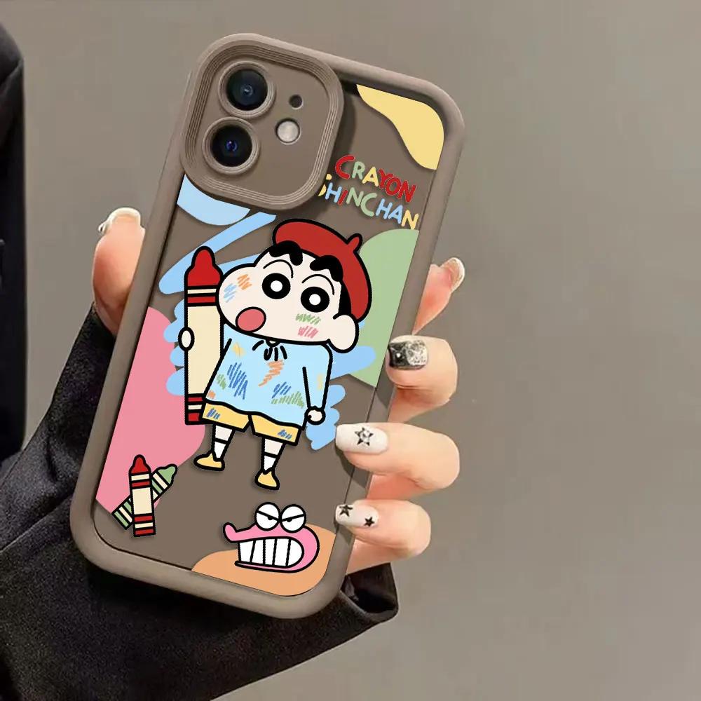 الكرتون C-تلوين شين C-شان غطاء جراب هاتف آيفون أبل 13 12 11 برو XS ماكس X XR SE 7 8 6 6S 5 5s زائد ثلاثية الأبعاد حافظة لتقوم بها بنفسك قذيفة #2