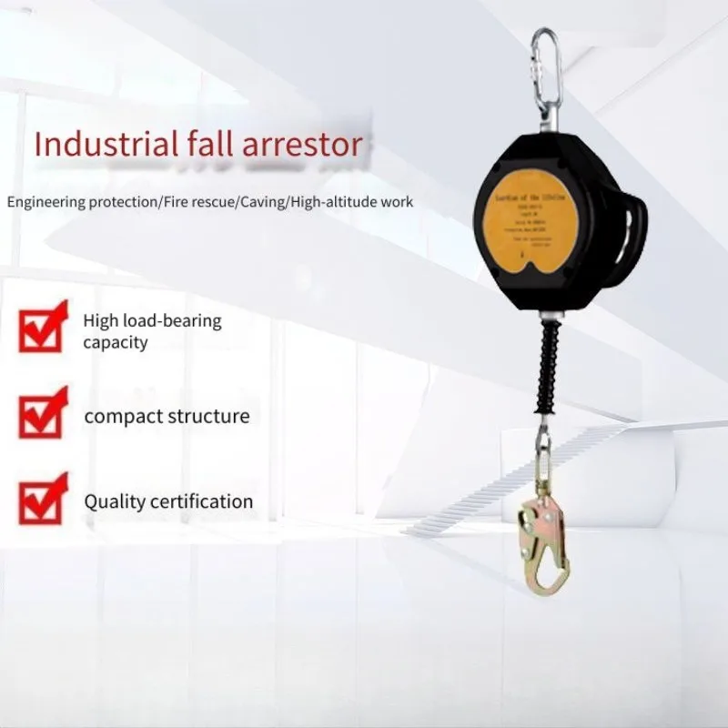 Heavy Duty Self Retracting Lifeline 5M 10M 20M High Strength Fall Protection Device Outdoor Safety Self-Locking Fall Arrester