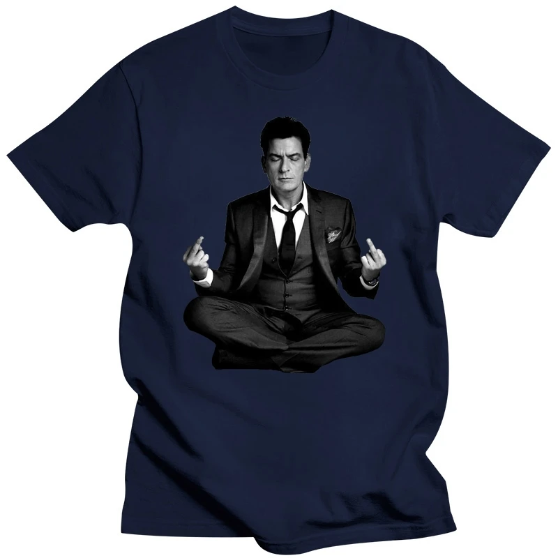 Charlie Sheen Two and a Half Men Charlie Harper Meditation T-Shirt New