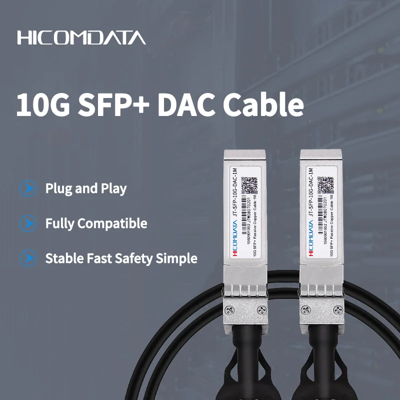 Cable DAC SFP+ 10G de 1m 2m 3m 5m, Cable de Conexión Directa Pasivo de Cobre Twinax para Switches Cisco, Meraki, Ubiquiti, MikroTik e Intel