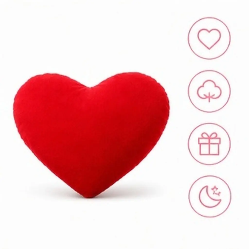 Heart Shaped Throw Pillow – Soft Plush Decorative Cushion for Bedroom, Sofa, Valentine's Day & Wedding Gift