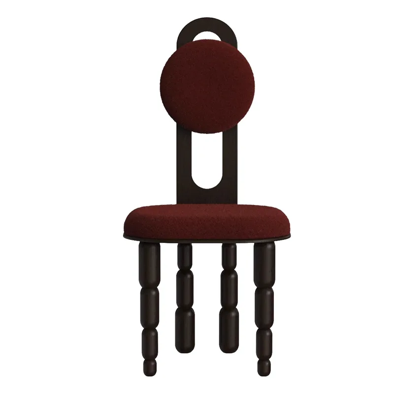 

Medieval solid wood dining chair creative home desk light luxury coffee shop leisure simple dressing