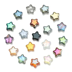 50 Pcs Glass Crystal Star Beads AB Colorful 8mm Loose Spacer  Beads for DIY Jewelry Bracelet Necklace Making Accessories