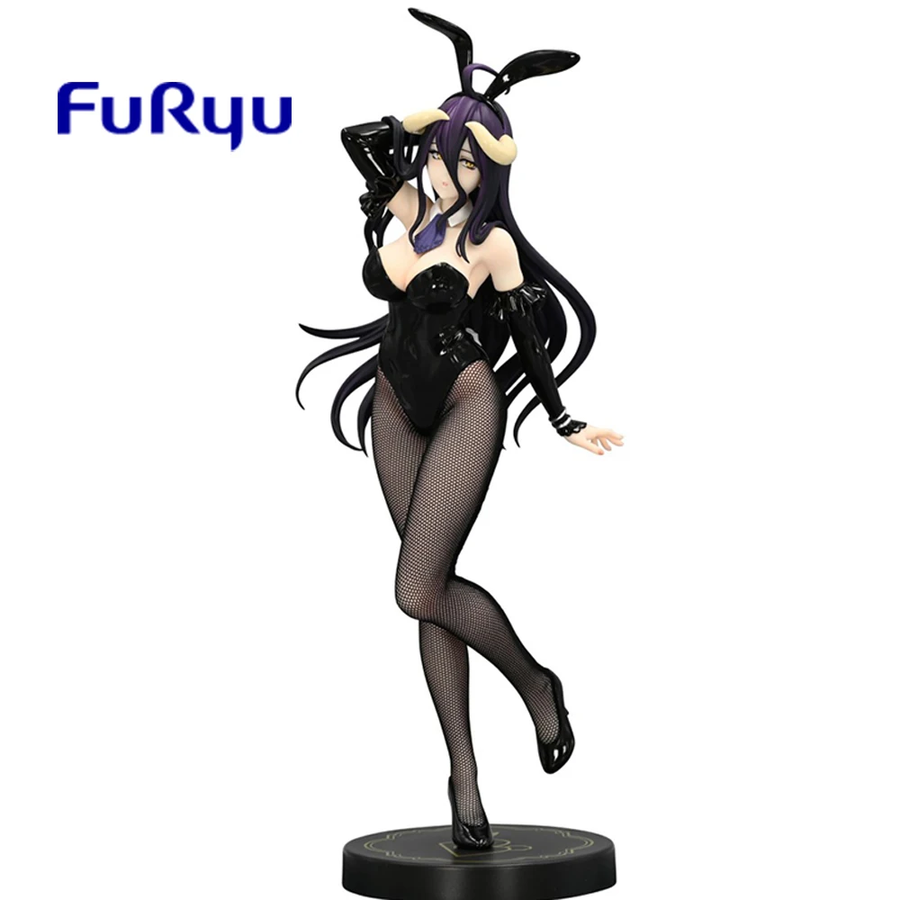 Original FuRyu BiCute Bunnies Overlord Albedo Bunny Girl Black ver. Kawaii Anime Figure Model Collectible Toys 30Cm