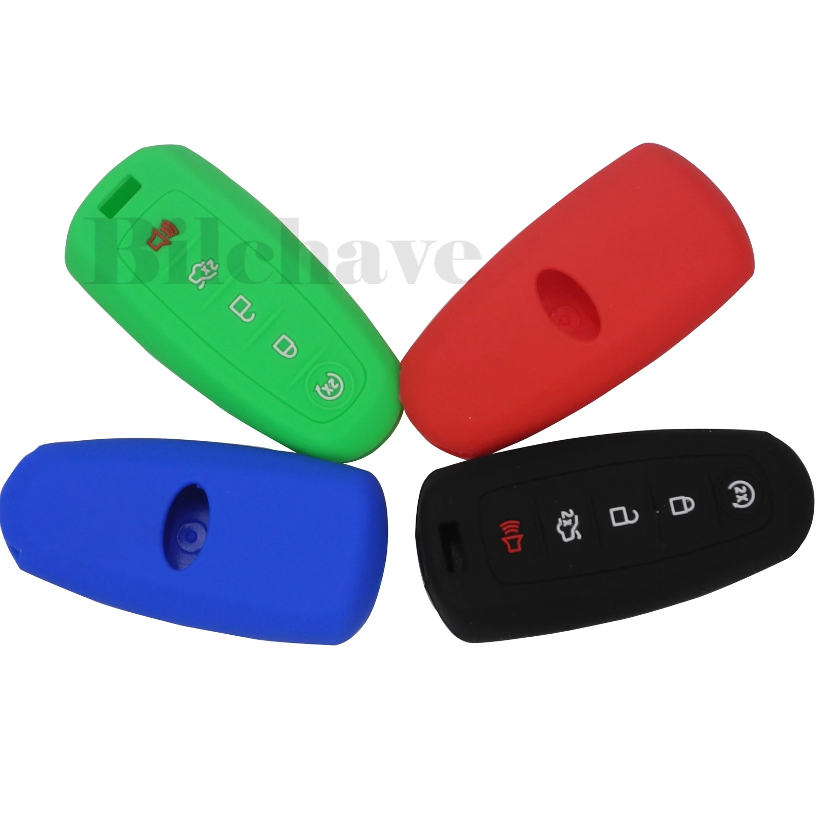 jingyuqin 10pcs For Ford Escape Explorer Edge Flex Focus Taurus Lincoln Mks Fob 5Buttons Silicone Remote Car Key Case Cover