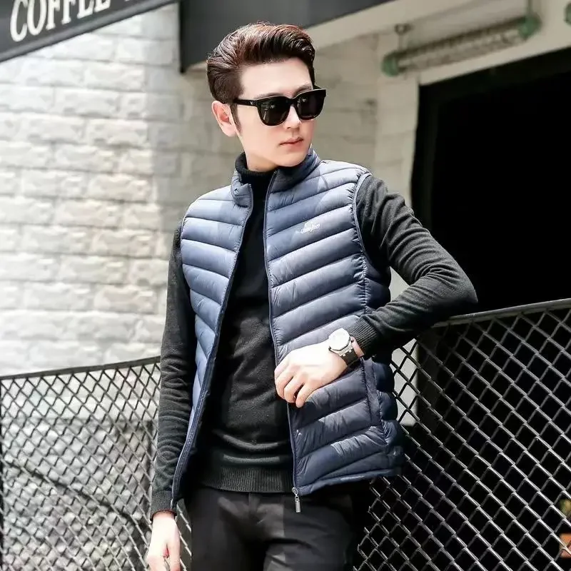 

Korean Trendy Men's Slim Fit Down Vest Lightweight Fashionable Outdoor Winter Jacket