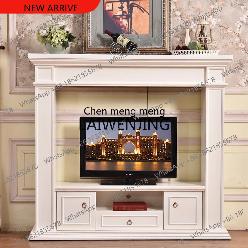 z183 TV cabinet European mantel American integral background fireplace drawer cabinet