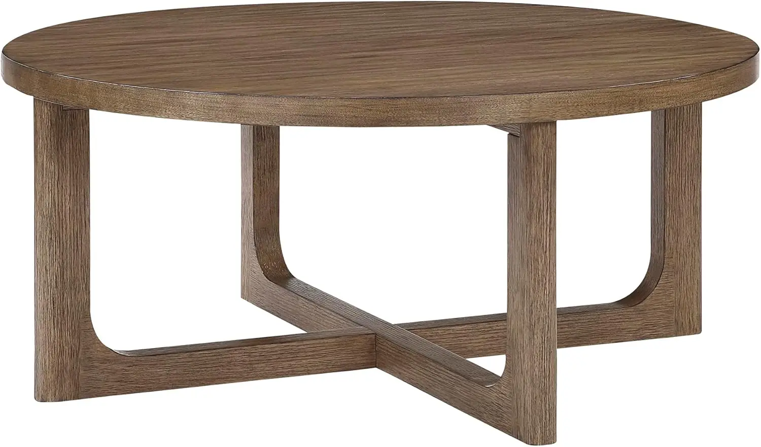 Coffee Table - Walnut Veneer WoodLivingRoomTablewithSturdyGeometric BaseEasy Assembly for Living Room/Lounge/Office/Waiting Area