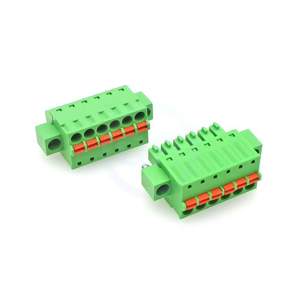 (5 pcs) KF 2EDGKDM 3.81mm 3.5mm Spring Push Terminal Locking Plug with Lugs Insertion and Extraction 15EDGKDM-3.5/3.81 2-24Pin