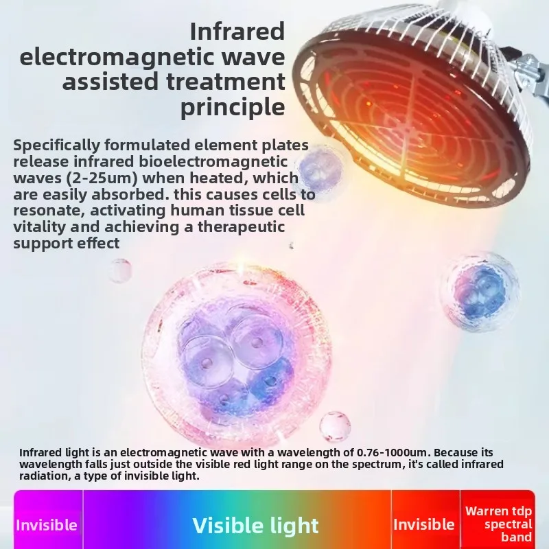 Double Head Infrared Light Therapeutic Lamp Electric Heating Lamp 360° Adjustable Pain Relief Physio Infrared Baking Lamp