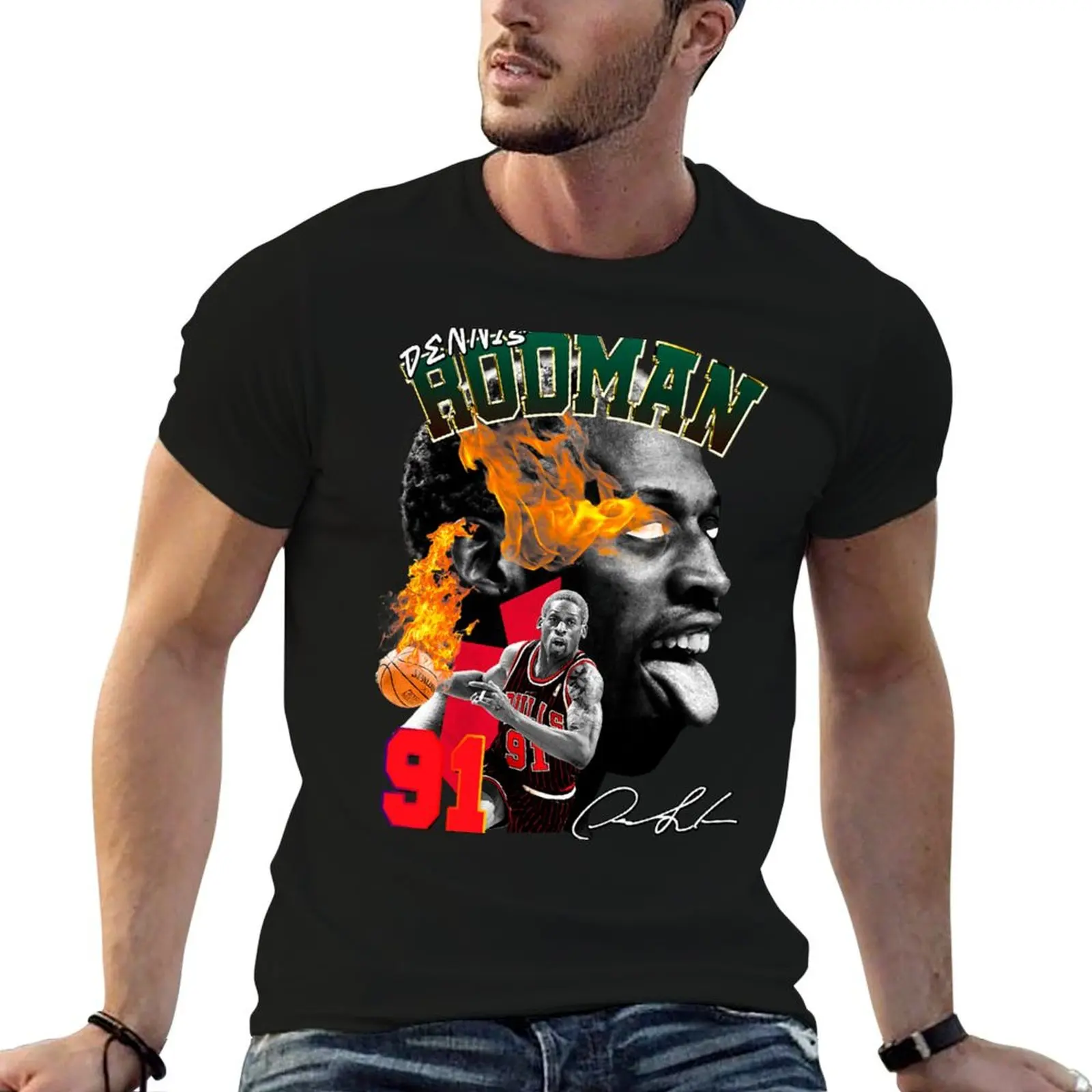 

cotton designer Dennis shirt pack t t man - Clothes Streetwear Rodman shirt | T-Shirt