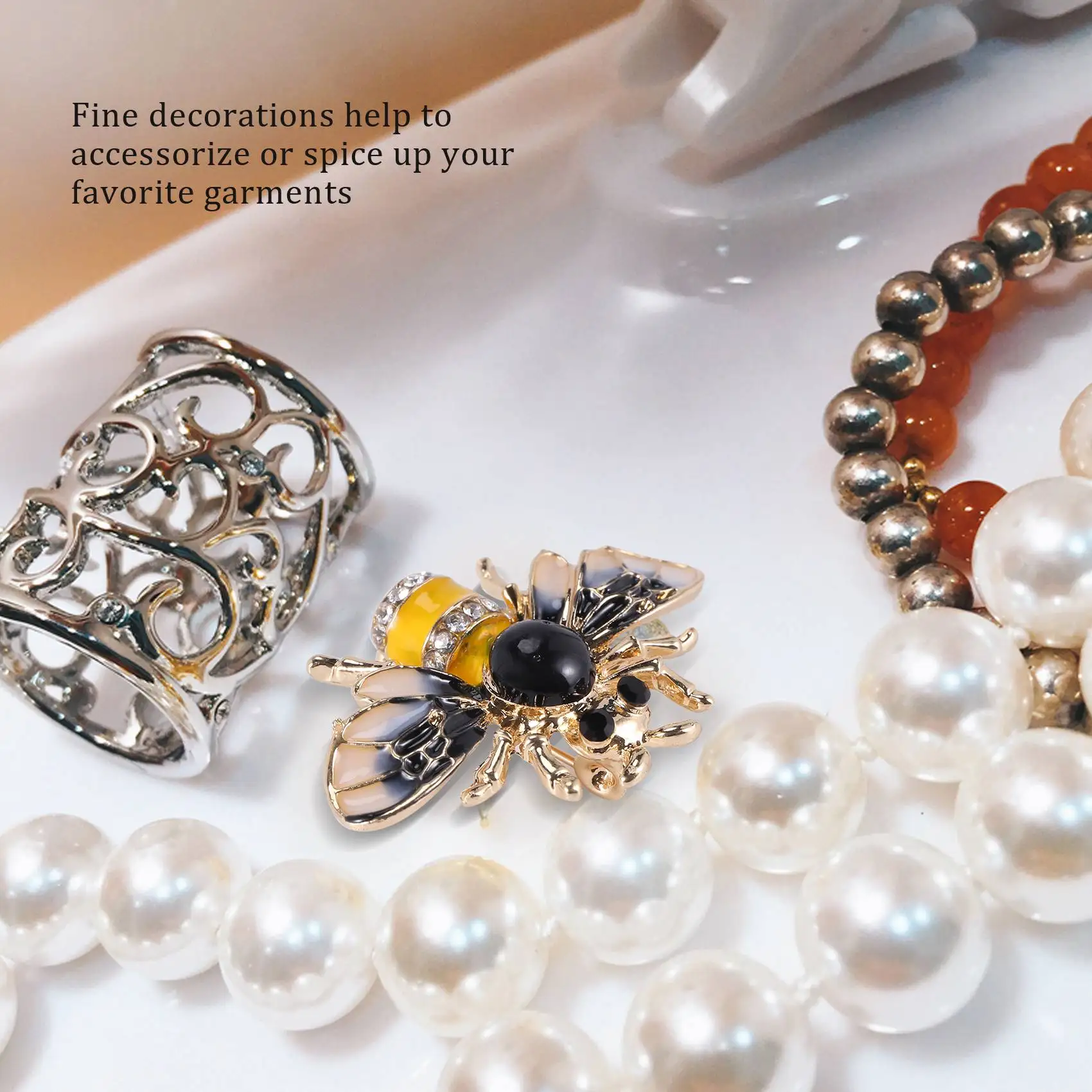 FZFZ Pin Bros Kristal Modis Lencana Kostum Hadiah Perhiasan Pesta Mode Lebah