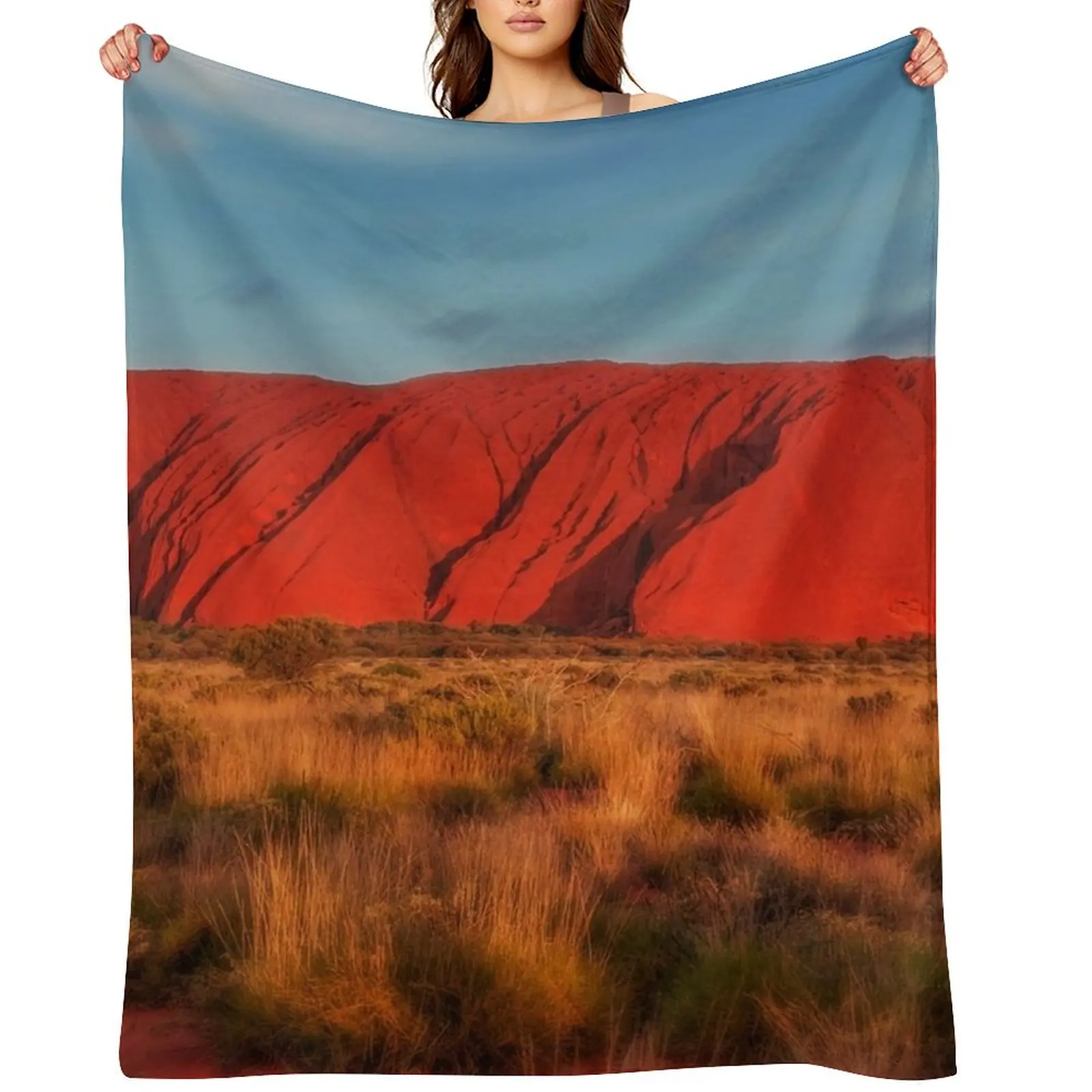 Uluru Australia Ayers Rock Sandstone Monolith Throw Blanket sofa bed for babies Decorative Sofas Loose Beach Blankets