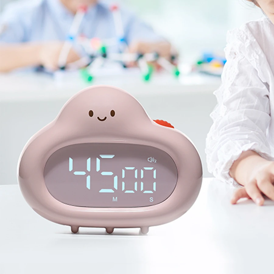 1pc, Creative White Cloud Shape Timer, Cartoon Timer, Desktop Learning Timer, Kitchen Timer For Cooking Baking
