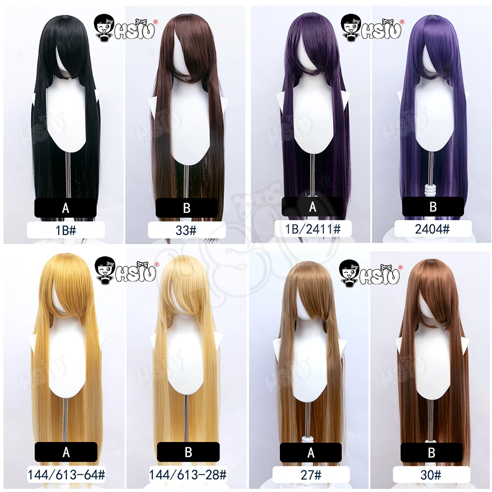 Oferta especial cosplay peruca longa 44 cor 100cm peruca hsiu resistente ao calor do cabelo sintético anime festa peruca colorida + marca peruca boné