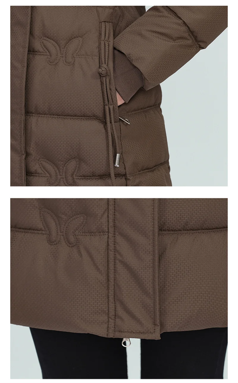 Women's Winter Parka Coat Hooded Korean Version Lady Down Cotton Jacket Warm Temperament Ladies Cotton Padded Outerwear