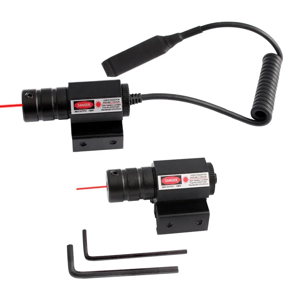 Mini Red Dot Laser Sight with 635-655nm Adjustable 11mm/20mm Rail Mount Hunting Rifle Scope Pistol Gun Sight