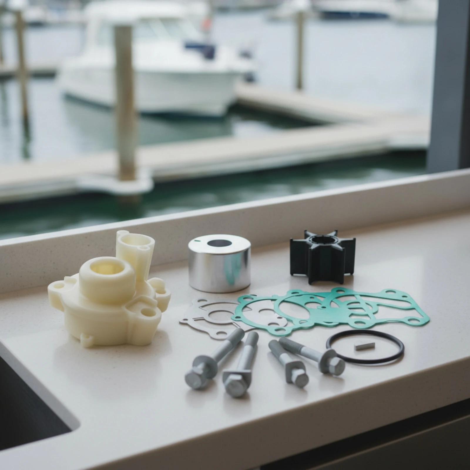 Impeller Repair Kit Replacement Cooling Pump Impeller Kit Neoprene Multi-Piece for Boat Owners