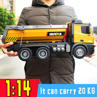 Huina 1573 RC Excavator Dumper Car Remote Control Engineering Vehicle Tipper truck Truck Bulldozer Toys for Boys Kids Gifts