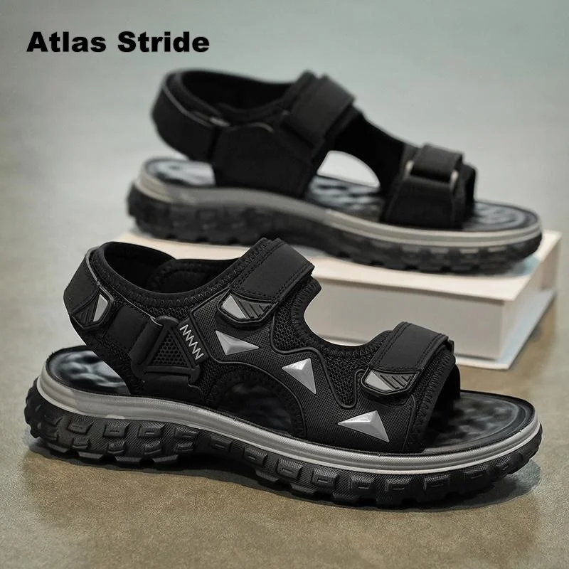 

Men's Breathable Sport Sandals Geometric Metallic Triangles Design, Adjustable Straps Non-Slip Sole Lightweight Summer Outdoor