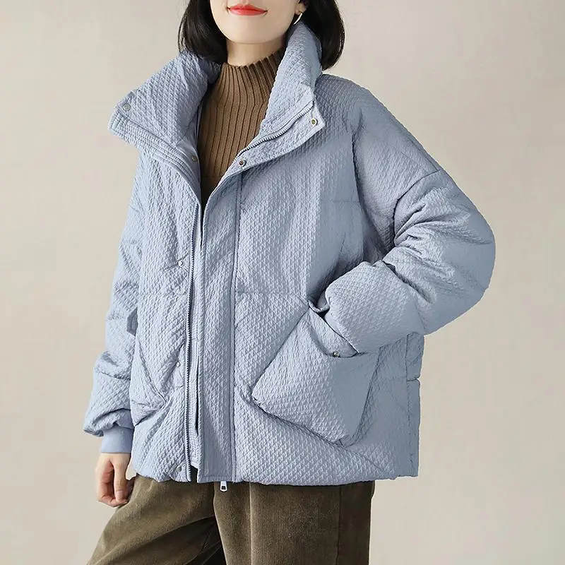 

Утепленная женская повседневная свободная куртка из пуха, теплая, однотонная, универсальная, больших размеров, зимнее пальто
